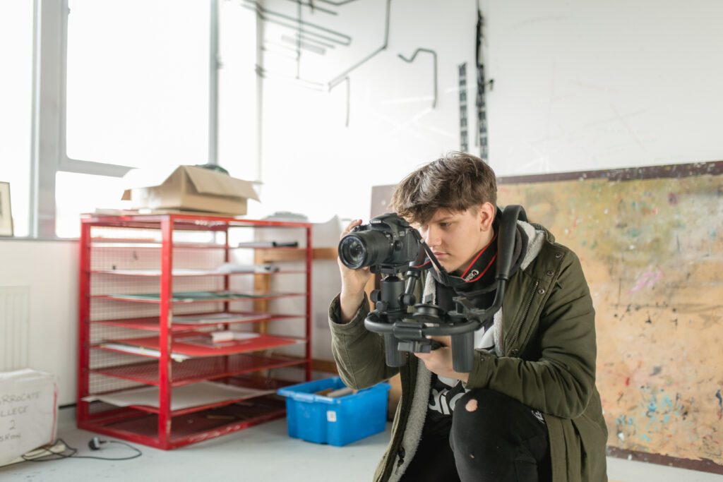 A student taking a photograph