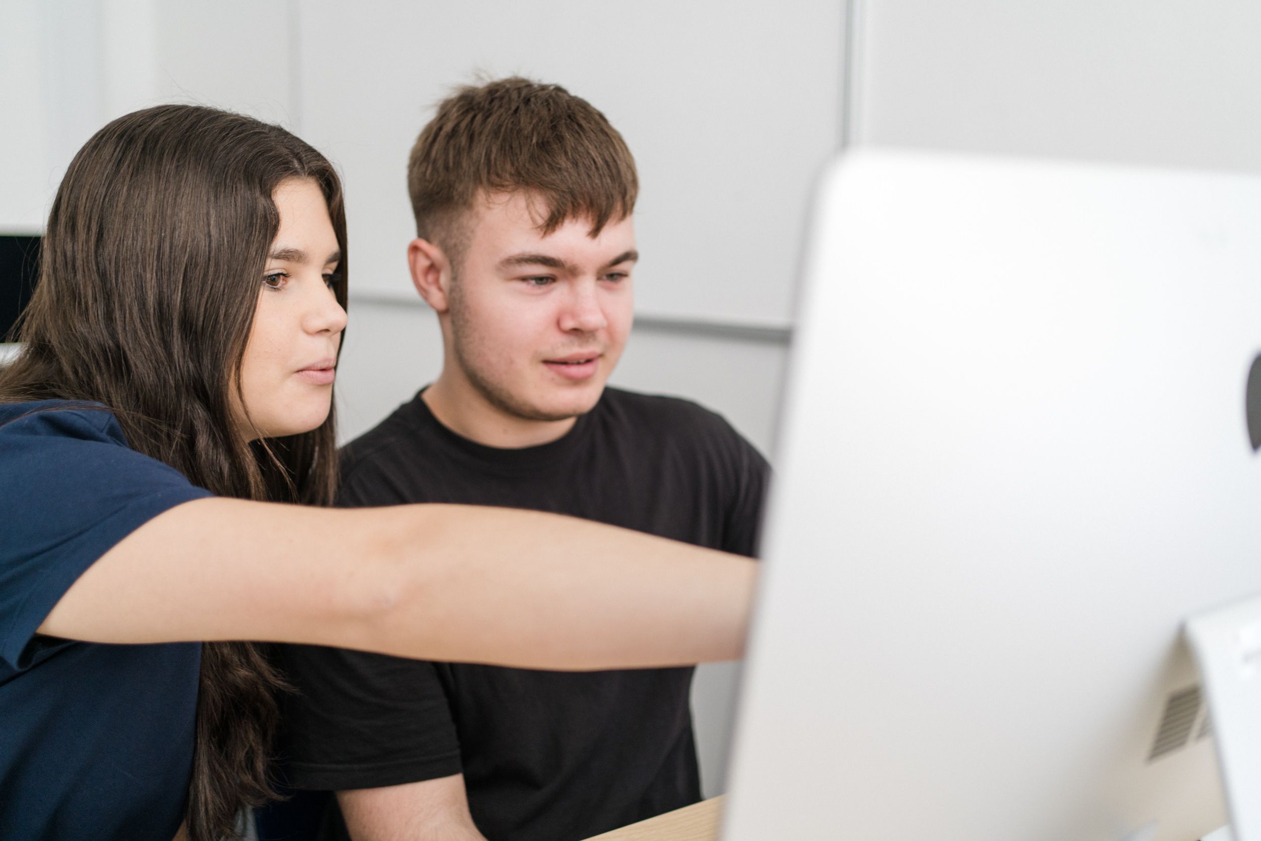 Harrogate College student working on a Mac